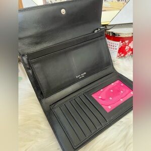 Kate Spade Long Wallet Dark Gray Metallic